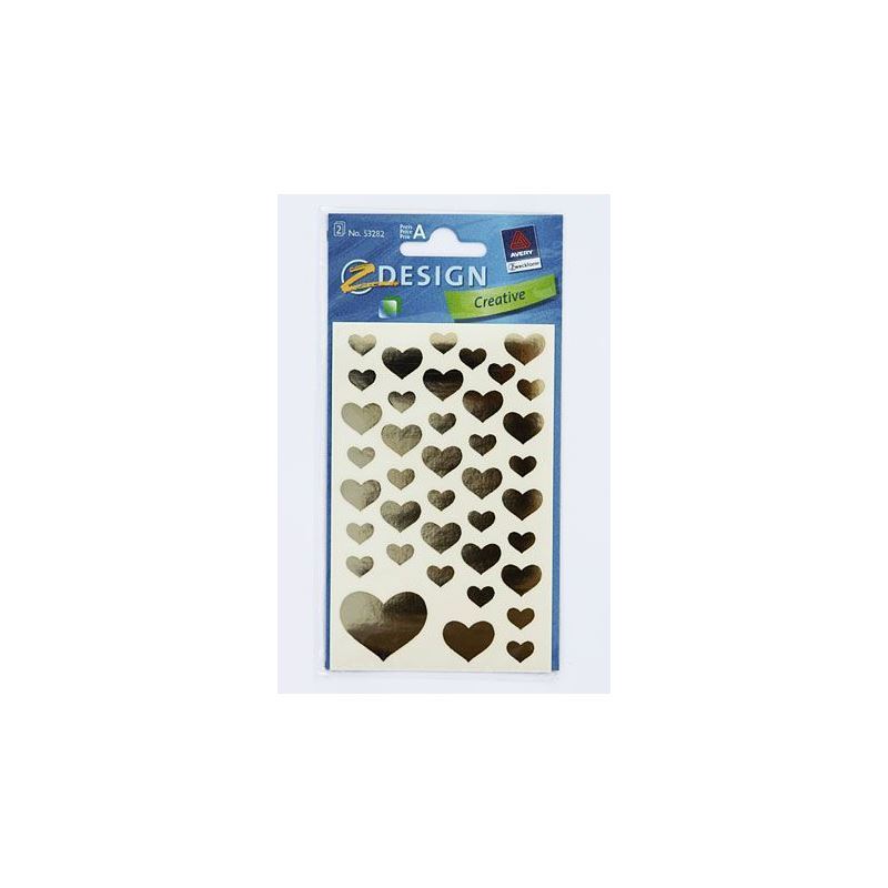 Zweckform-tarrat 'Sydämet', paperi, kulta