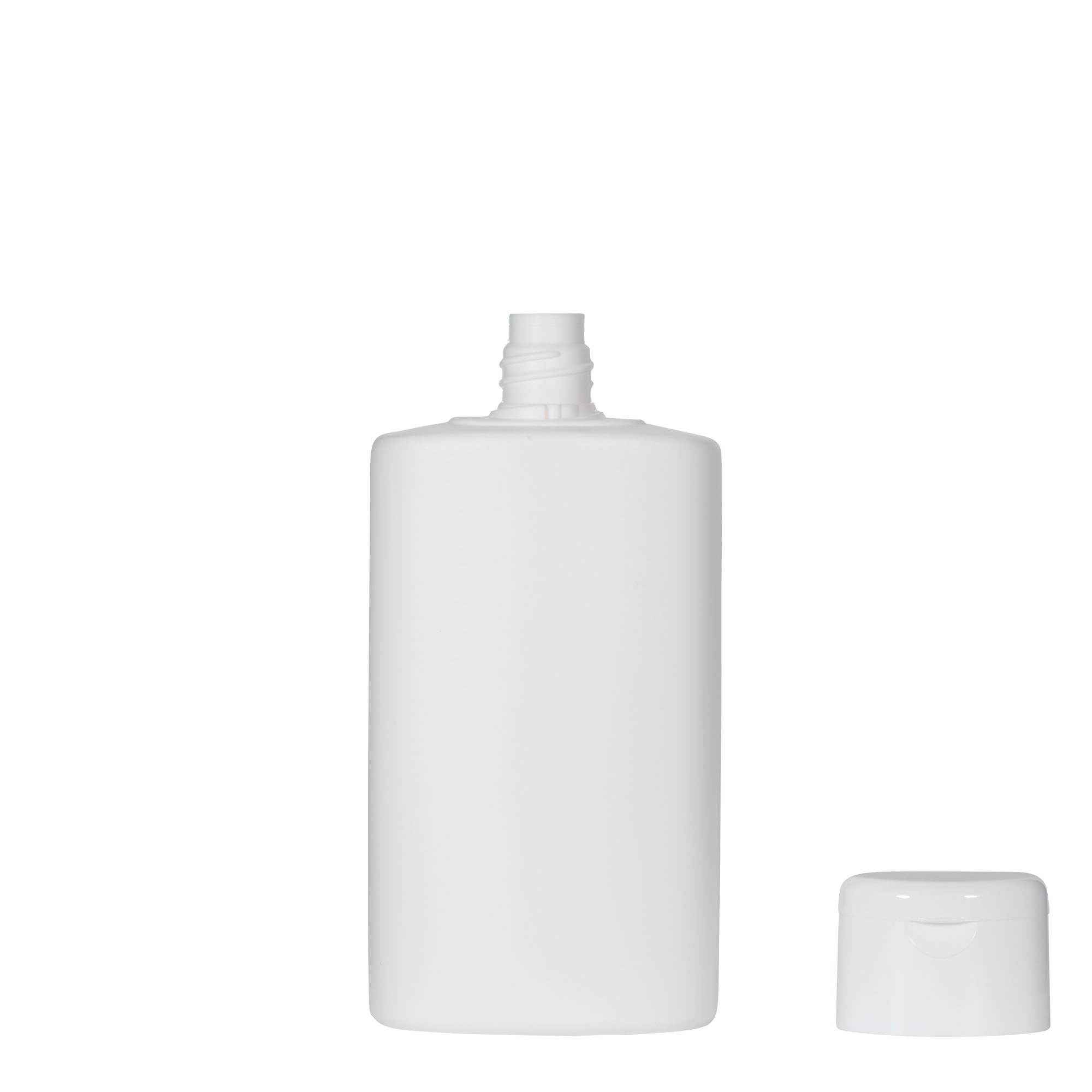 250 ml muovipullo 'Indy', ovaali, HDPE, valkoinen, suuaukko: ruuvikorkki