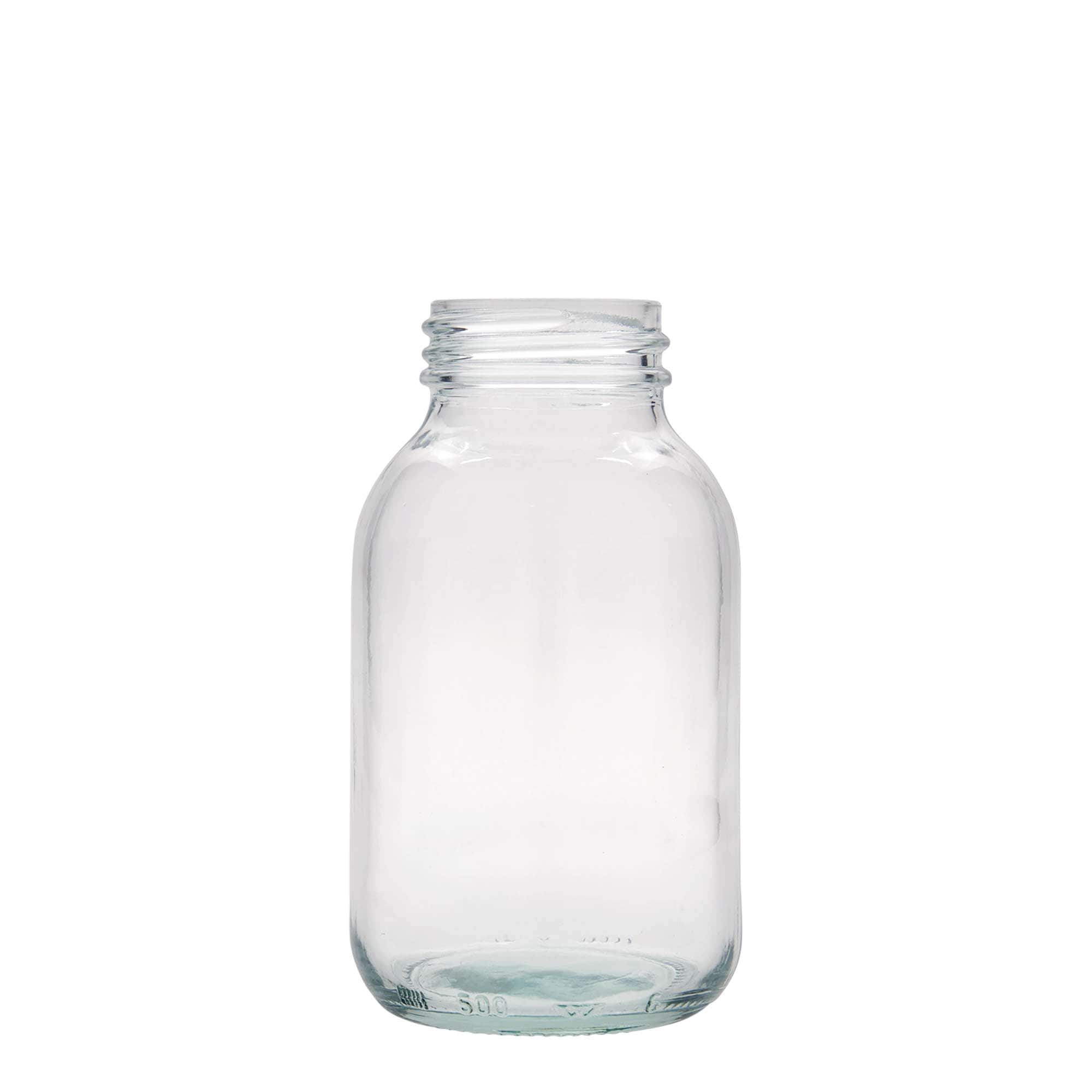500 ml leveäkaulainen lasi, suuaukon koko: DIN 55