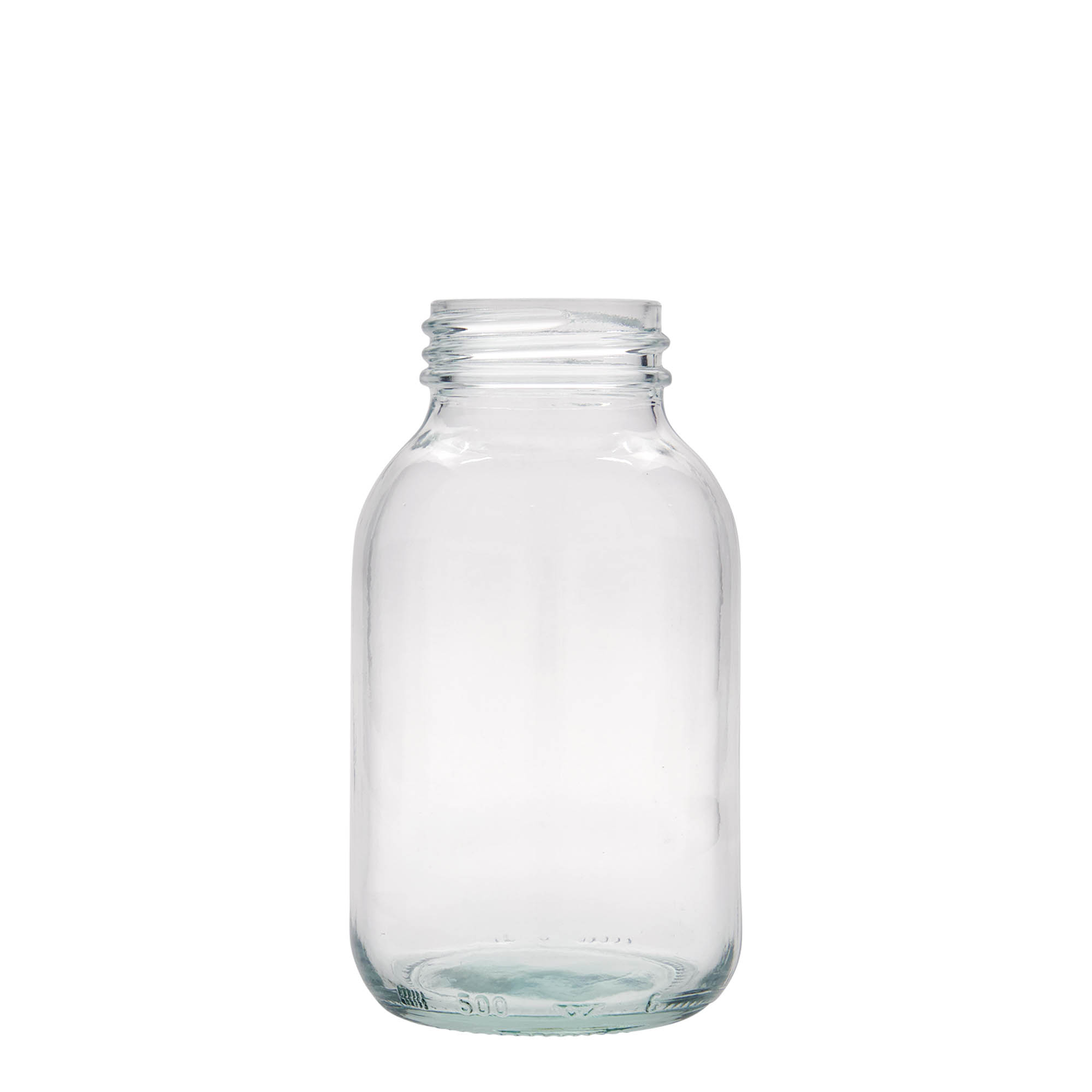 500 ml leveäkaulainen lasi, suuaukon koko: DIN 55