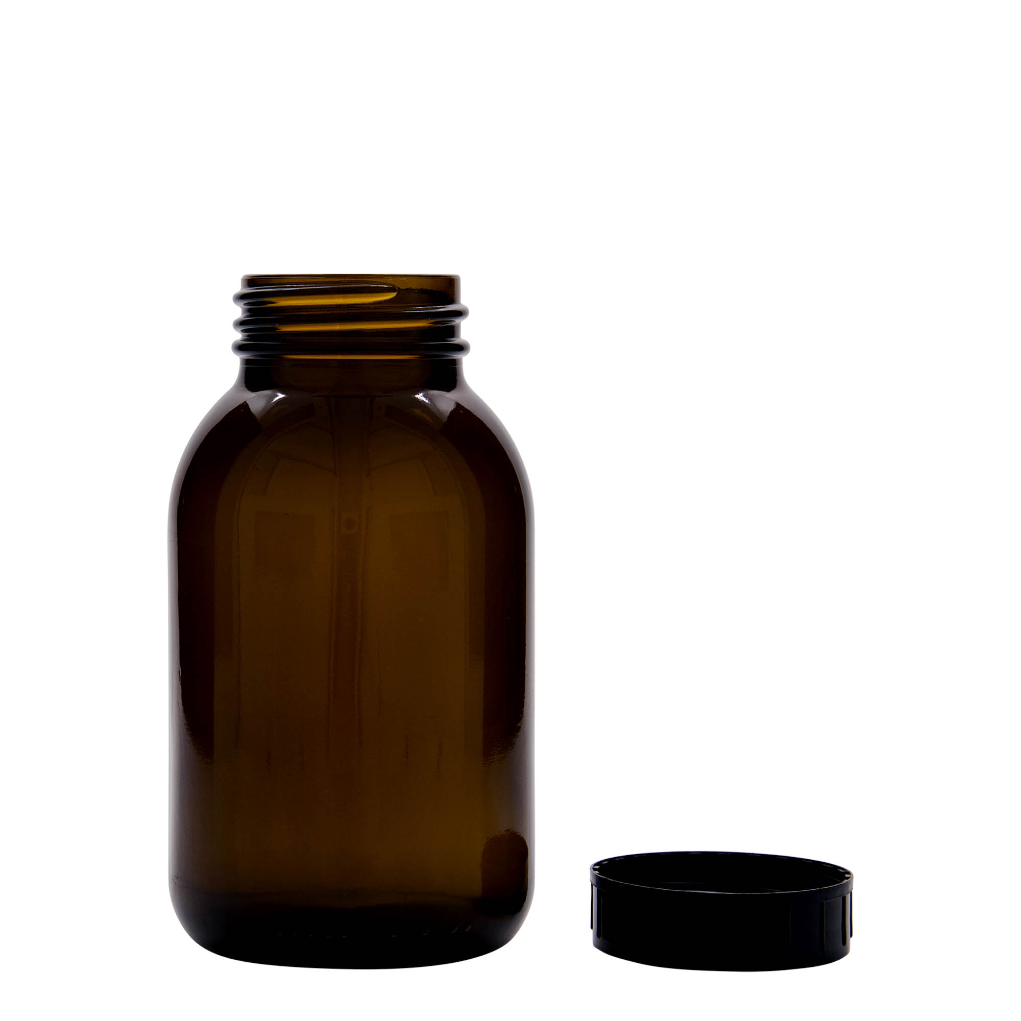 500 ml leveäkaulainen lasi, ruskea, suuaukko: DIN 55 500 ml leveäkaulainen lasi, ruskea, suuaukko: DIN 55