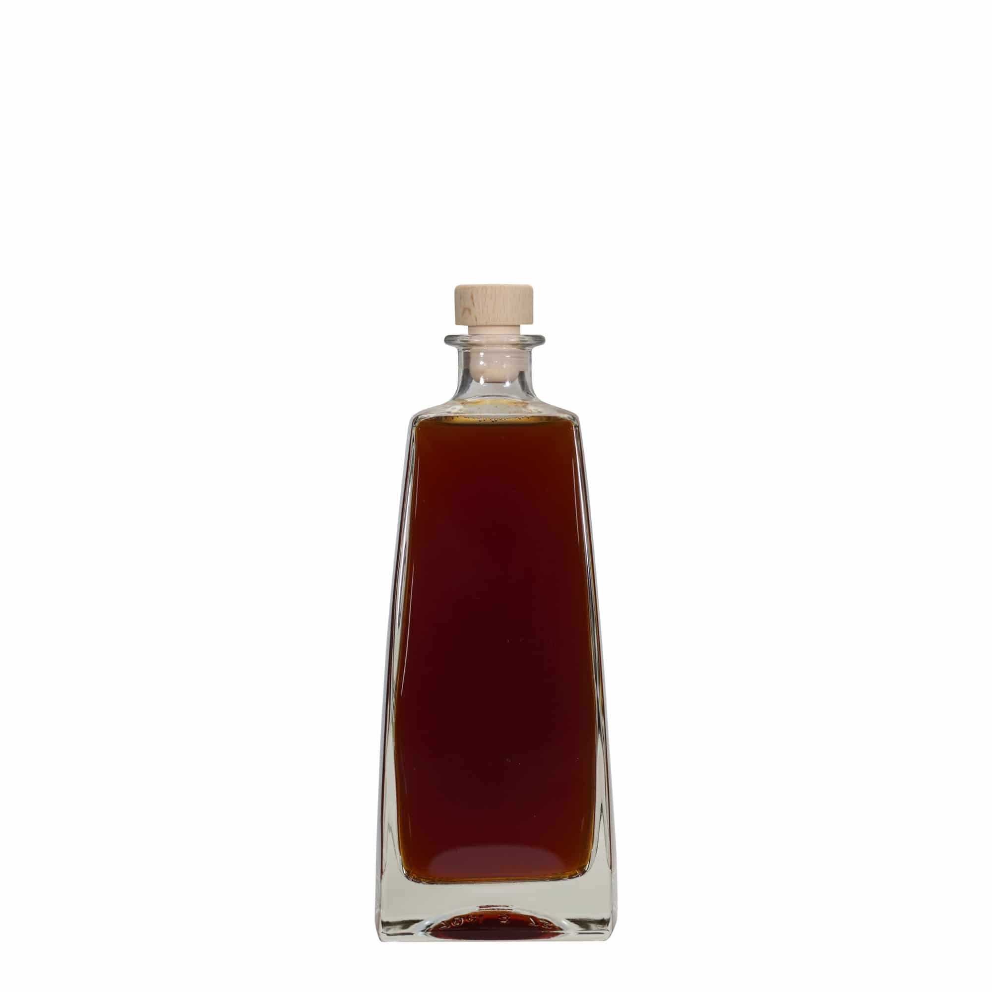 700 ml lasipullo 'Timmy', suorakaide, suuaukko: korkki
