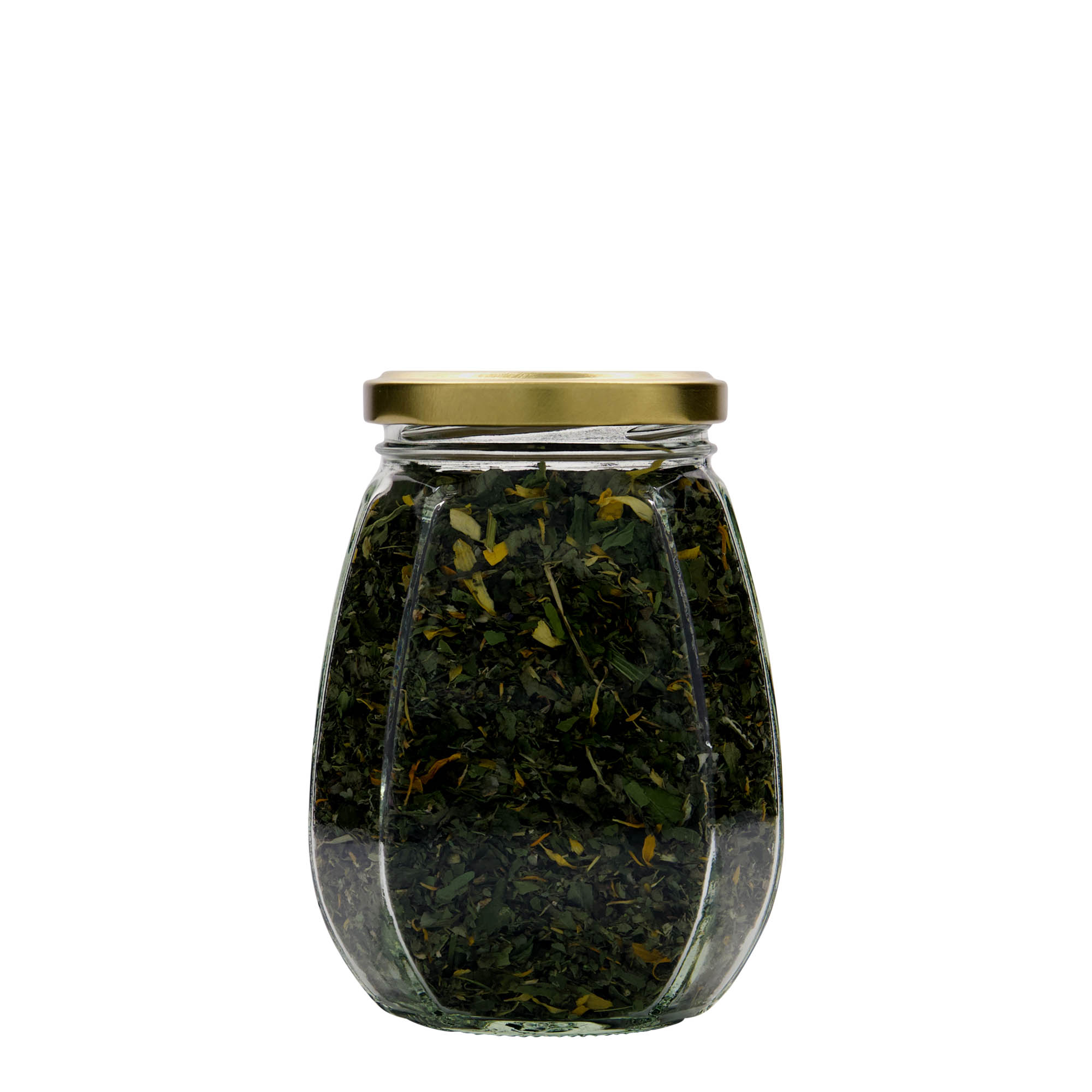 385 ml korurasia, kuusikulmainen, suuaukko: Twist-Off (TO 63) 385 ml korurasia, kuusikulmainen, suuaukko: Twist-Off (TO 63)