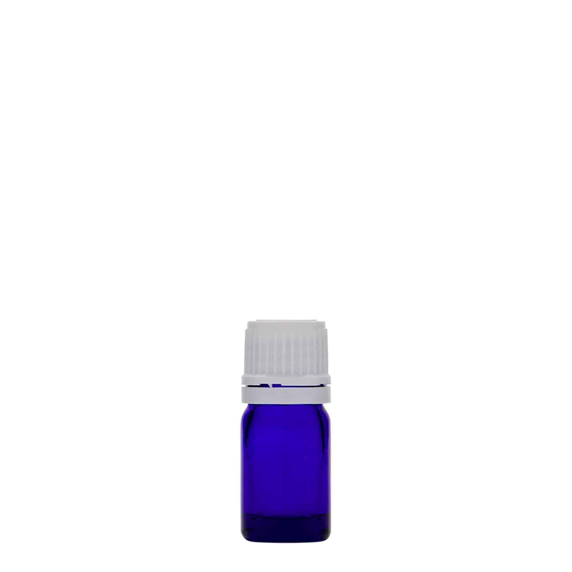 5 ml lääkepullo, lasi, laivastonsininen, suu: DIN 18